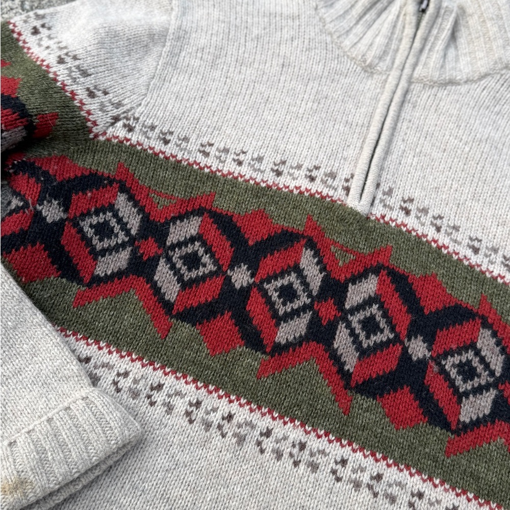 Eddie Bauer Cream Quarter-Zip Wool Blend
Sweater - Unisex Size L - Picture 4 of 8